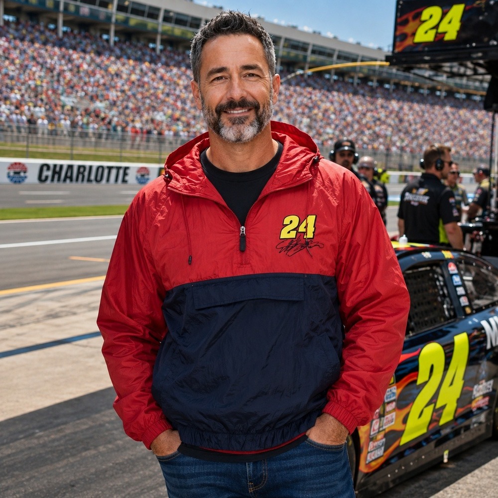 Jeff Gordon 24 NASCAR Windbreaker Jacket Chase Authentics Medium Size Red #1021